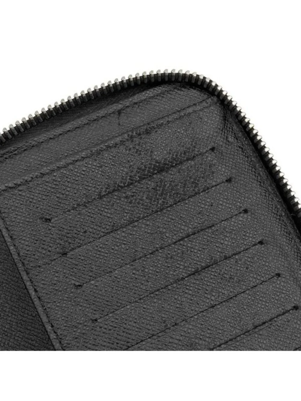 Louis Vuitton Wallet Zippy Vertical Damier Graphite Canvas Silver Zip Around